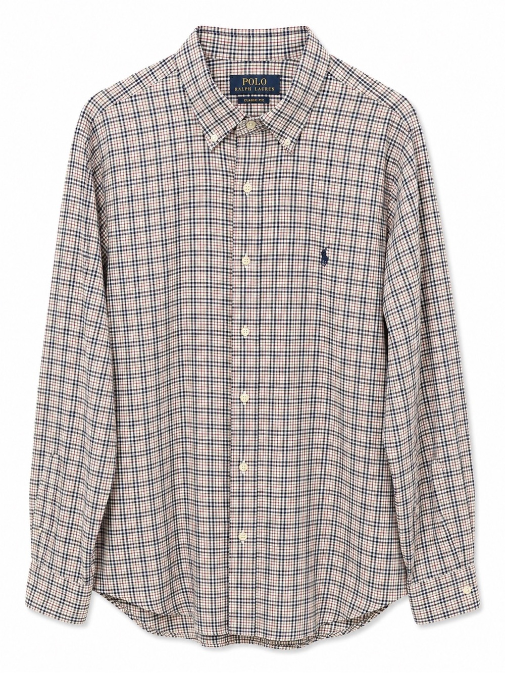 Polo by Ralph Lauren Blue and Cream Plaid Button-Down Shirt